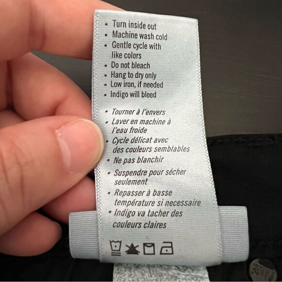 Paige Skinny Jeans Womens Size 23 Black Verdugo Ankle Raw Hem Domino Destructed - Picture 11 of 16